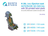 Quinta Studio K-36L (late) ejection seat (for Su-25/Su-25SM aircraft since 2008) (All kits) QR+48069