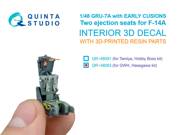 1/48 Quinta GRU-7A early, 2 ejection seats for F-14A (Hasegawa, GWH) QR+ 48093