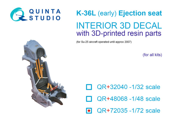 Quinta Studio K-36L (early) ejection seat (for Su-25 aircraft until 2007) (All kits) QR+72035