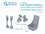 1/48 Quinta Studio Cockpit Details for the LaGG-3 and La-5 family: Seat, Gunsight and Control Stick (all kits) QT48065