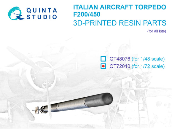 1/72 Quinta Studio Italian WWII aircraft torpedo F200-450 (all kits) QT72010