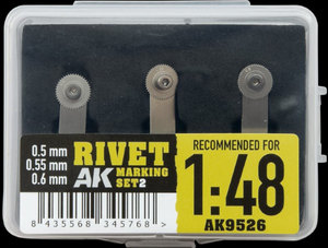 AK Interactive Rivet Marking Set 2 (Recommended for 1/48) SKU: AK-9526