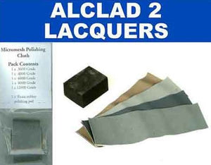 Alclad Micromesh Polishing Cloth Set (5 diff grades sandpaper & rubber support block) #301