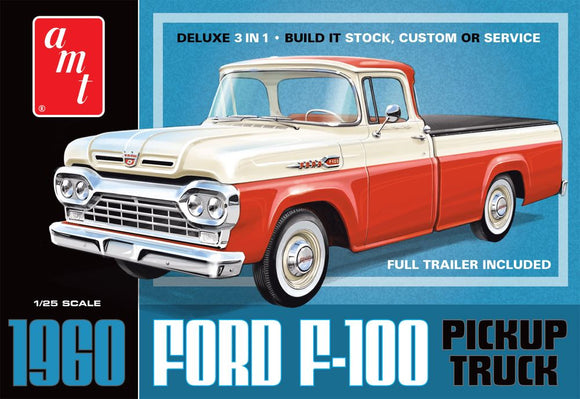 1/25 AMT 1960 Ford F100 Pickup Truck (3 in 1) w/Trailer 1407