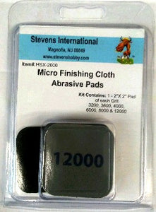Stevens #2000 2"x2" Micro Finishing Cloth Abrasive Pads (6 diff grits)