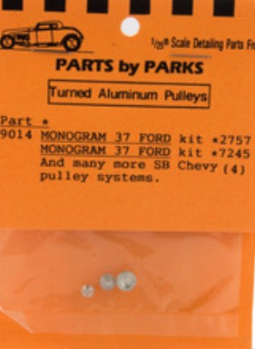 1/24-1/25 Parts by Parks Pulley Set 1937 Ford & SB Chevy (Spun Aluminum) (4) 9014