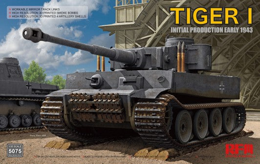 1/35 RyeField Model German Tiger I Initial Production Early 1943 Tank w/Workable Track Links #5075