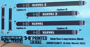 1/24 Warbird Decals 3D Color Takata 4-Point Racing Seatbelts/Harness