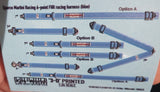 1/24 Warbird Decals 3D Color Martini 6-Point Double Release FHR Racing Seatbelts/Harness