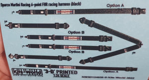 1/24 Warbird Decals 3D Color Martini 6-Point Double Release FHR Racing Seatbelts/Harness