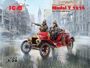 1/24 ICM Model T 1914 Fire Truck with Crew