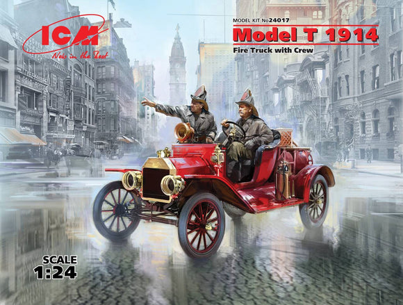 1/24 ICM Model T 1914 Fire Truck with Crew