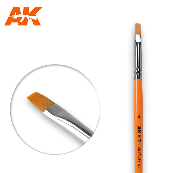 AK Interactive Flat Brush 4 Synthetic AK-610