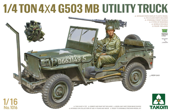 1/16 Takom 1/4 Ton 4x4 G503 MB Utility Truck 