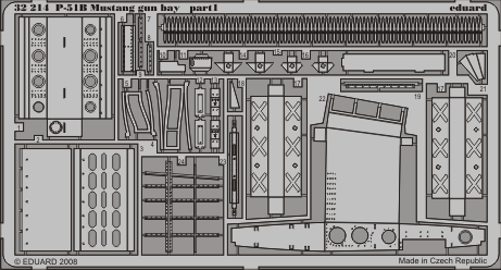 1/32 Eduard P-51B Mustang gun bay PE set for Trumpeter 32214