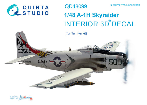 1/48 Quinta Studio A-1H 3D-Printed Interior (for Tamiya kit) 48099