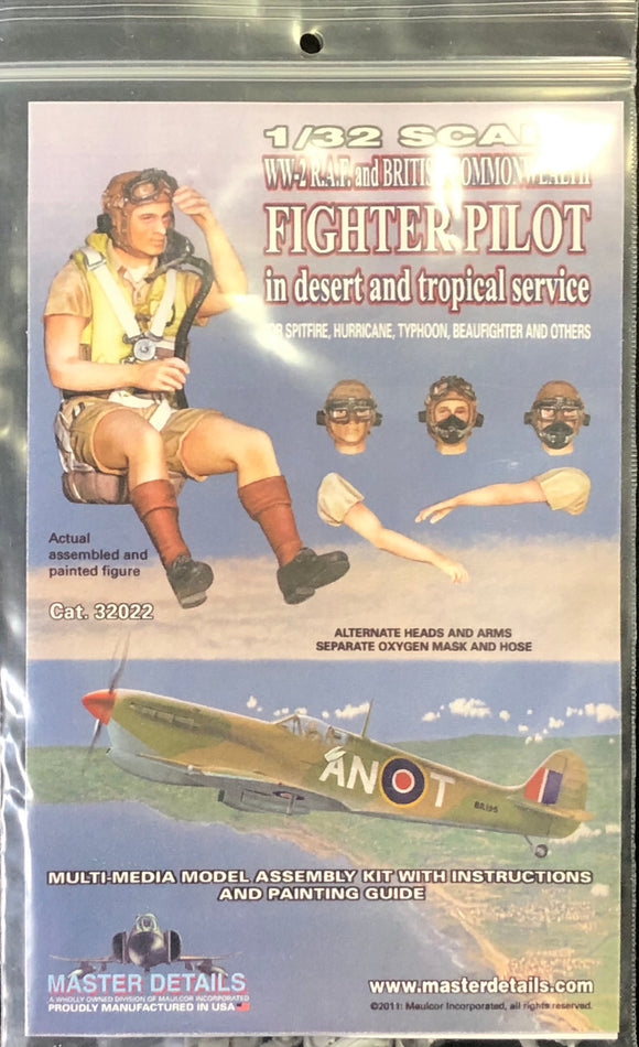 1/32 Master Details Fighter Pilot Figure RAF/Commonwealth WW II 32022