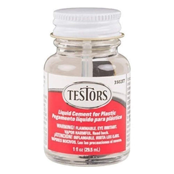 Testors Liquid Cement for Plastic Models (brush top lid) 1 oz (29.5ml) 3502XT