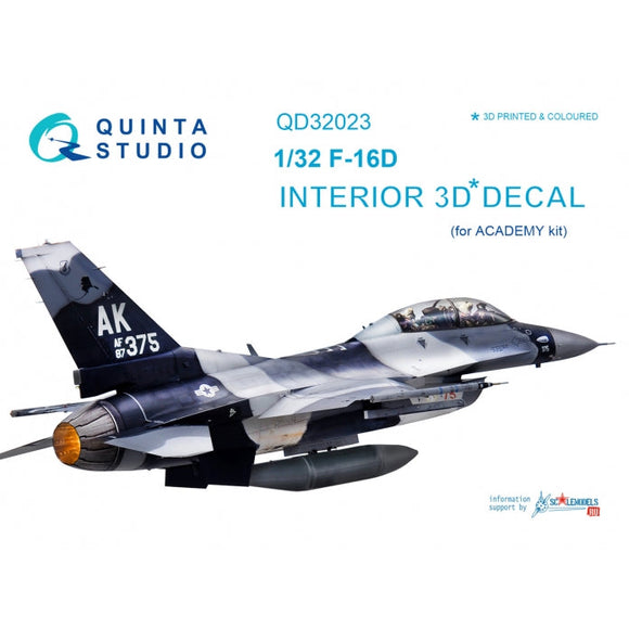 1/32 F-16D 3D-Printed & coloured Interior (for Academy kit) 32023