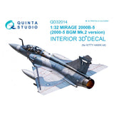 1/32 Quinta Studio Mirage 2000B-5 3D-Printed Interior (for Kitty Hawk kit) 32014