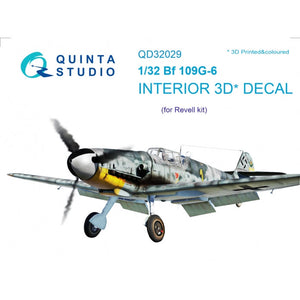 1/32 Quinta Studio Bf 109G-6 3D-Printed Interior (for Revell) 32029