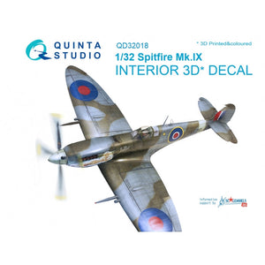 1/32 Quinta Studio Spitfire Mk. IX 3D-Printed Interior (for Tamiya kit) 32018