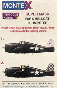 1/32 Montex Mask Set Grumman F6F-5 Hellcat K32123