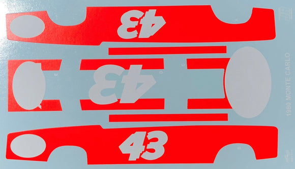 1/25 Salvinos JR Vermilion #1 Decal Sheet for Richard Petty 1980 Monte Carlo