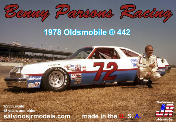 1/24 Salvinos JR Benny Parsons #72 1978 Oldsmobile 442
