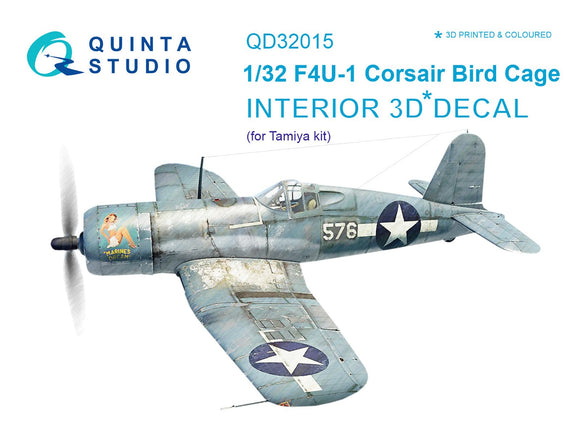 1/32 F4U-1 Birdcage Corsair 3D-Printed Interior (for Tamiya) 32015