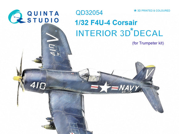 1/32 Quinta Studio F4U-4  Corsair 3D-Printed Interior (for Trumpeter) 32054