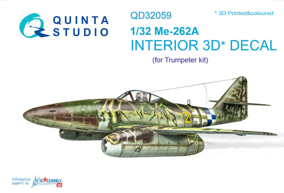 1/32 Me 262A 3D-Printed Interior (for Trumpeter) 32059