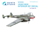1/32 Quinta Studio Bf 110C/D 3D-Printed Interior (for Dragon kit) 32063