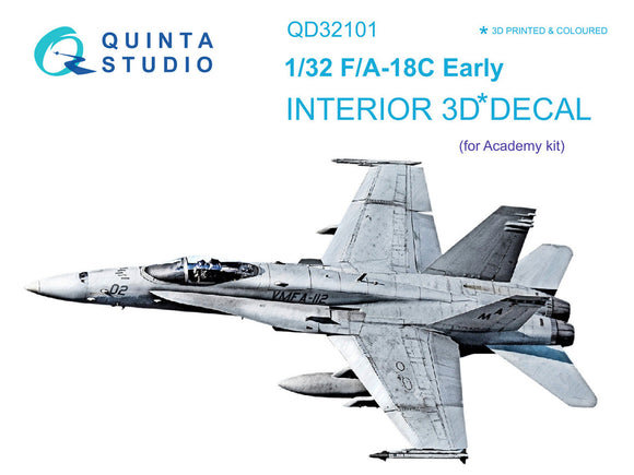 1/32 Quinta Studio F/A-18C 3D-Printed Full Interior (for Academy kit) 32101