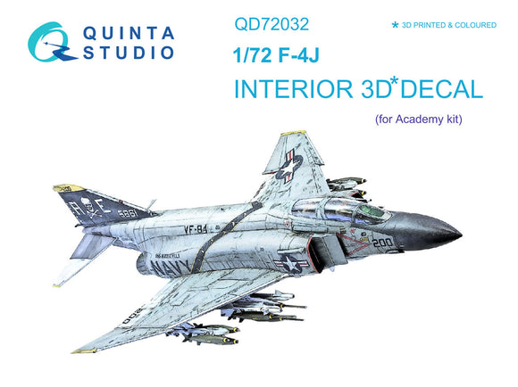 1/72 Quinta Studio F-4J 3D-Printed Interior (for Academy kit) 72032