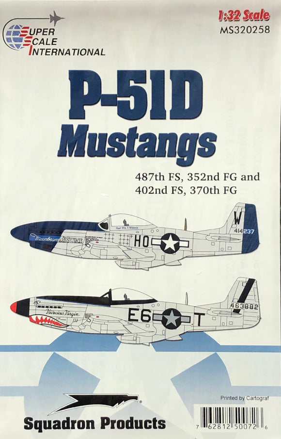 1/32 Superscale P-51D Decals, 487th FS, 352nd FG & 402nd FS, 370th FG