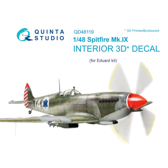 1/48 Quinta Studio Spitfire Mk.IX 3D-Printed Interior (for Eduard kit) 48119