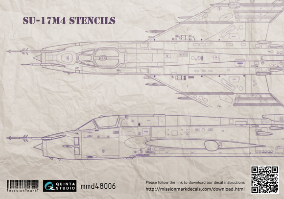 1/48 Quinta Studio Decal Su-17M4 (fuselage stencils) MMD48006