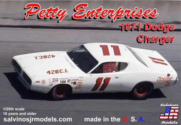1/25 Salvinos JR  Petty Enterprises 1971 Dodge Charger #11 (PEDC1971DA)
