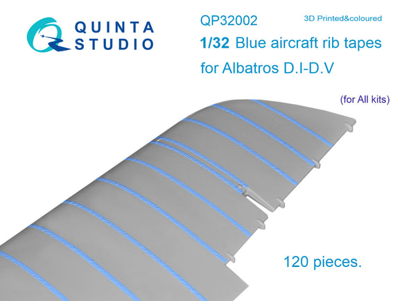 1/32 Quinta Studio Albatros D.I OAW 3D-Printed blue rib tapes (for All kits) QP32002