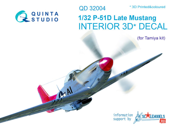 1/32 Quinta Studio P-51D (Late) 3D-Printed Interior (for Tamiya kit) 32004