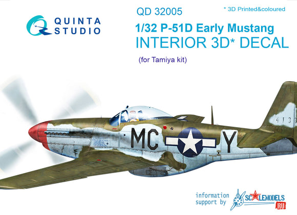 1/32 Quinta Studio P-51D (Early) 3D-Printed Interior (for Tamiya kit) 32005