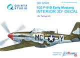 1/32 Quinta Studio P-51D (Early) 3D-Printed Interior (for Tamiya kit) 32005