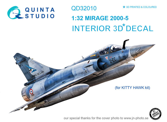 1/32 Mirage 2000-5 3D-Printed & coloured Interior on decal paper (for Kitty Hawk  kit) 32010