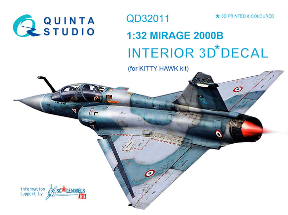 1/32 Mirage 2000B 3D-Printed & coloured Interior on decal paper (for Kitty Hawk  kit) 32011