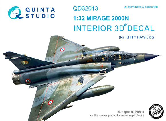 1/32 Quinta Studio Mirage 2000N 3D-Printed Interior (for Kitty Hawk  kit) 32013