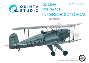 1/32 Quinta Studio Bu 131 3D-Printed Interior (for ICM kit) 32016