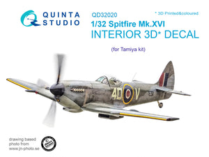 1/32 Quinta Spitfire Mk.XVI 3D-Printed Interior (for Tamiya kit) 32020