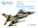 1/32 Quinta Studio F-16C 3D-Printed Interior (for Academy kit) 32021