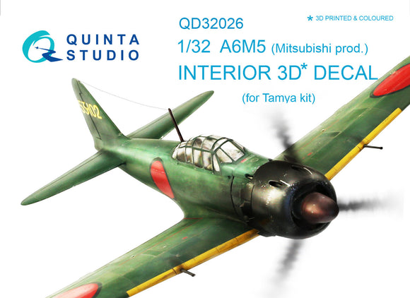 1/32 Quinta A6M5 (Mitsubishi prod.) 3D-Printed Interior (for Tamiya kit) 32026